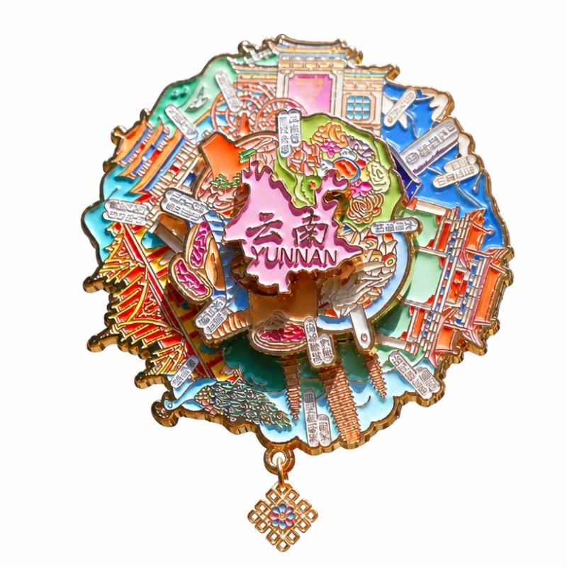தனிப்பயன் சுழலும் ஹாலோ-அவுட் மெட்டல் ஃப்ரிட்ஜ் காந்தங்கள்
