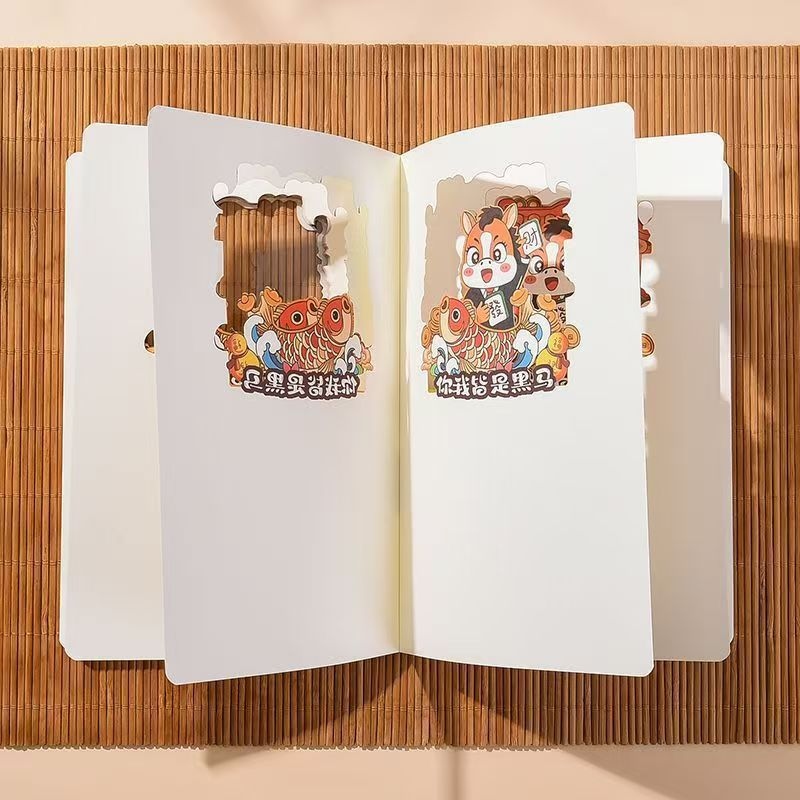 3D ஹாலோ பேப்பர்-கட் சைனீஸ் ஸ்டைல் A5 புள்ளியிடப்பட்ட ஜர்னல் நோட்புக்