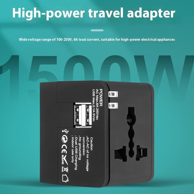 இரட்டை USB போர்ட்களுடன் யுனிவர்சல் டிராவல் அடாப்டர்