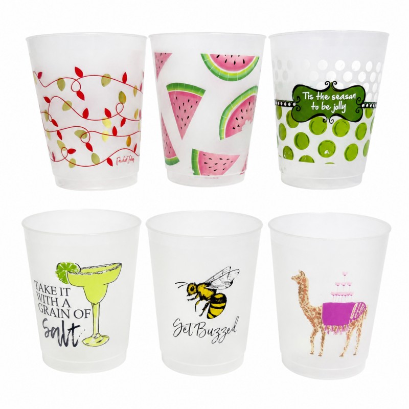 தனிப்பயன் லோகோ 16oz Frosted Plastic Stadium Cup தனிப்பயன் லோகோ 16oz Frosted Plastic Stadium Cup