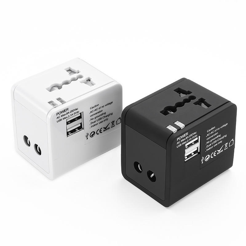 இரட்டை USB போர்ட்களுடன் யுனிவர்சல் டிராவல் அடாப்டர் இரட்டை USB போர்ட்களுடன் யுனிவர்சல் டிராவல் அடாப்டர்